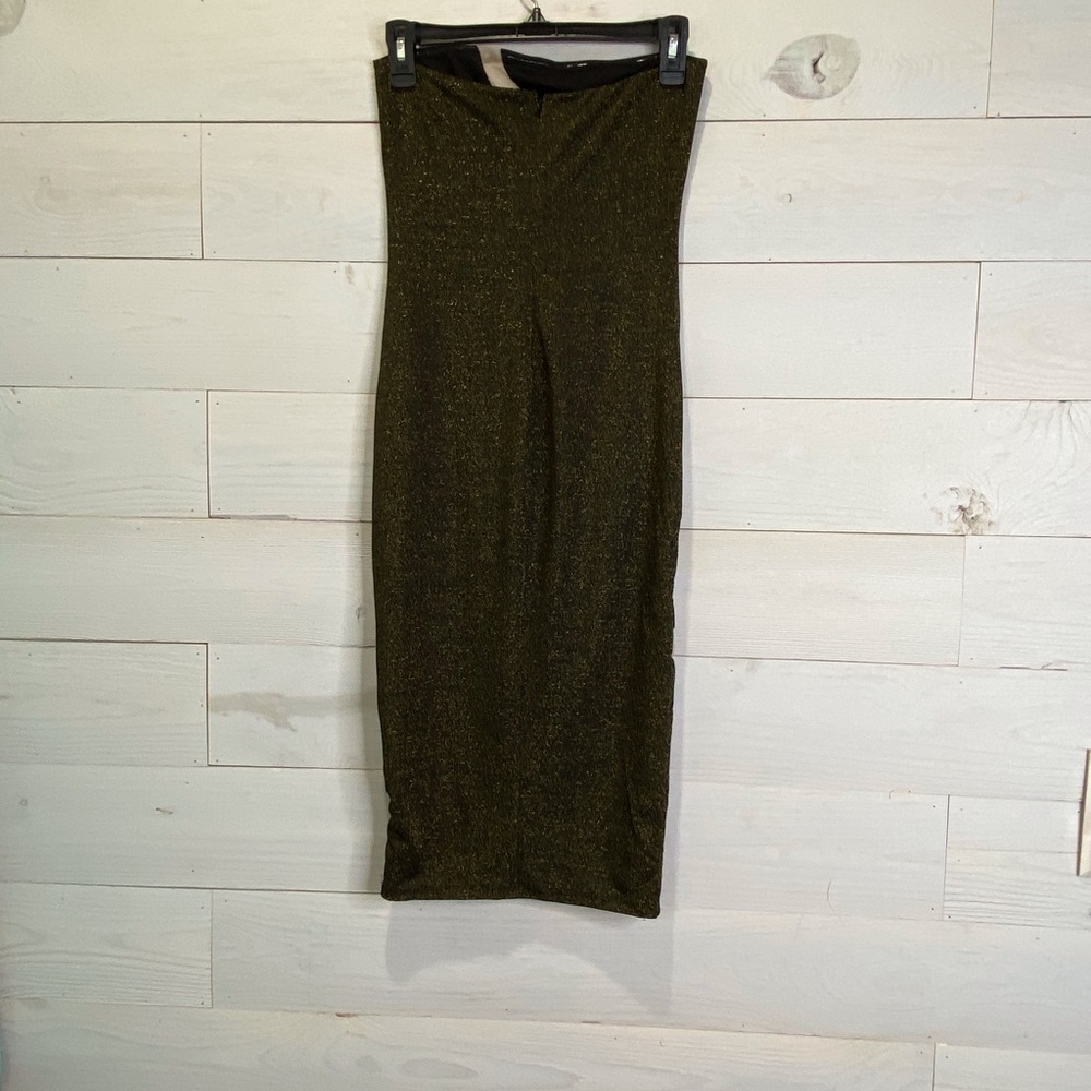 Michael Costello BlackGold Midi Dress